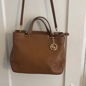 Michael Kors Brown Pebbled Leather Satchel
